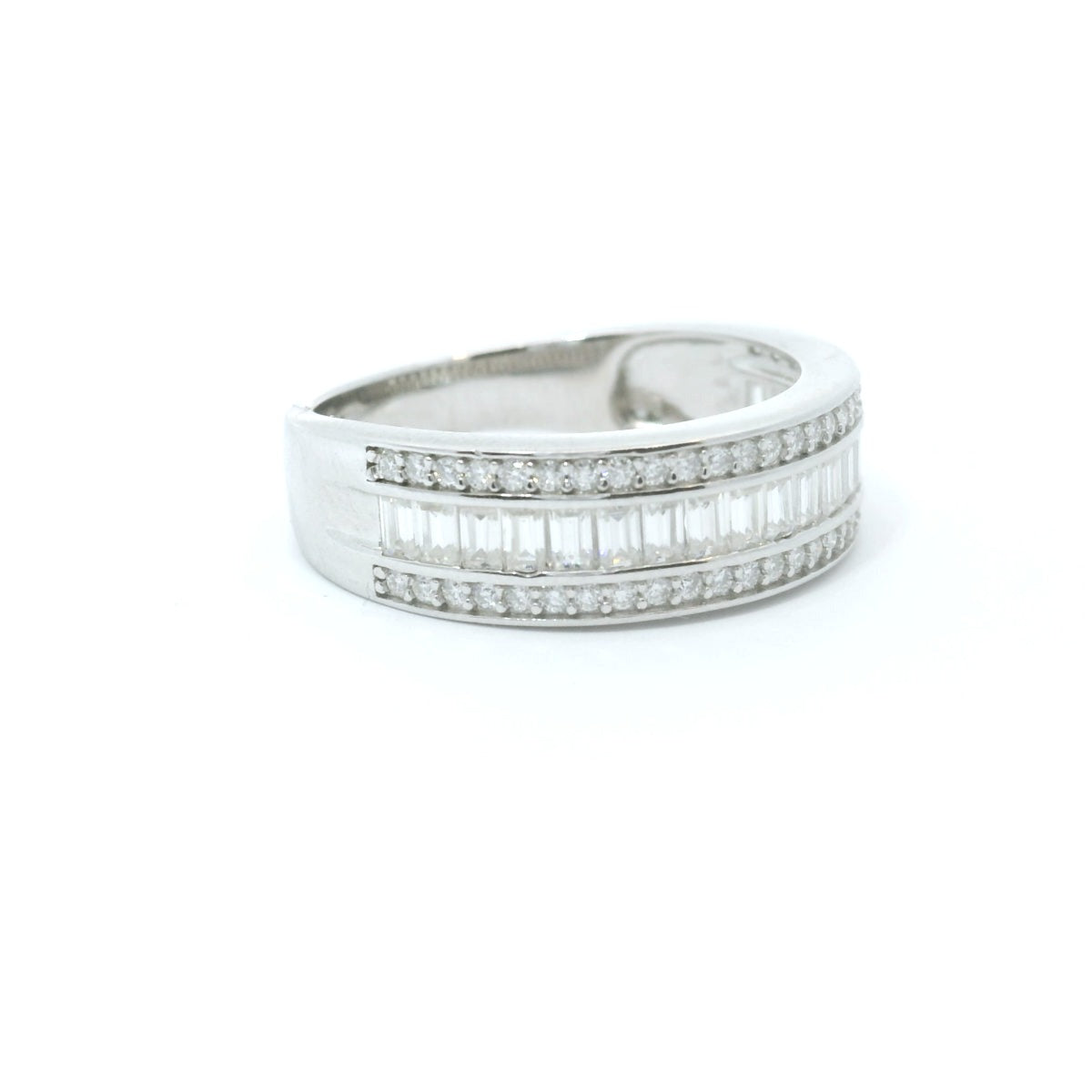 Sterling Silver with Emerald Eternity Ring CTW 1.90 image 2