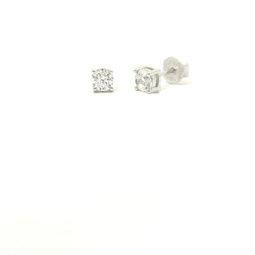 Sterling Silver with Studs Cubic Zirconia 3.9mm image 1