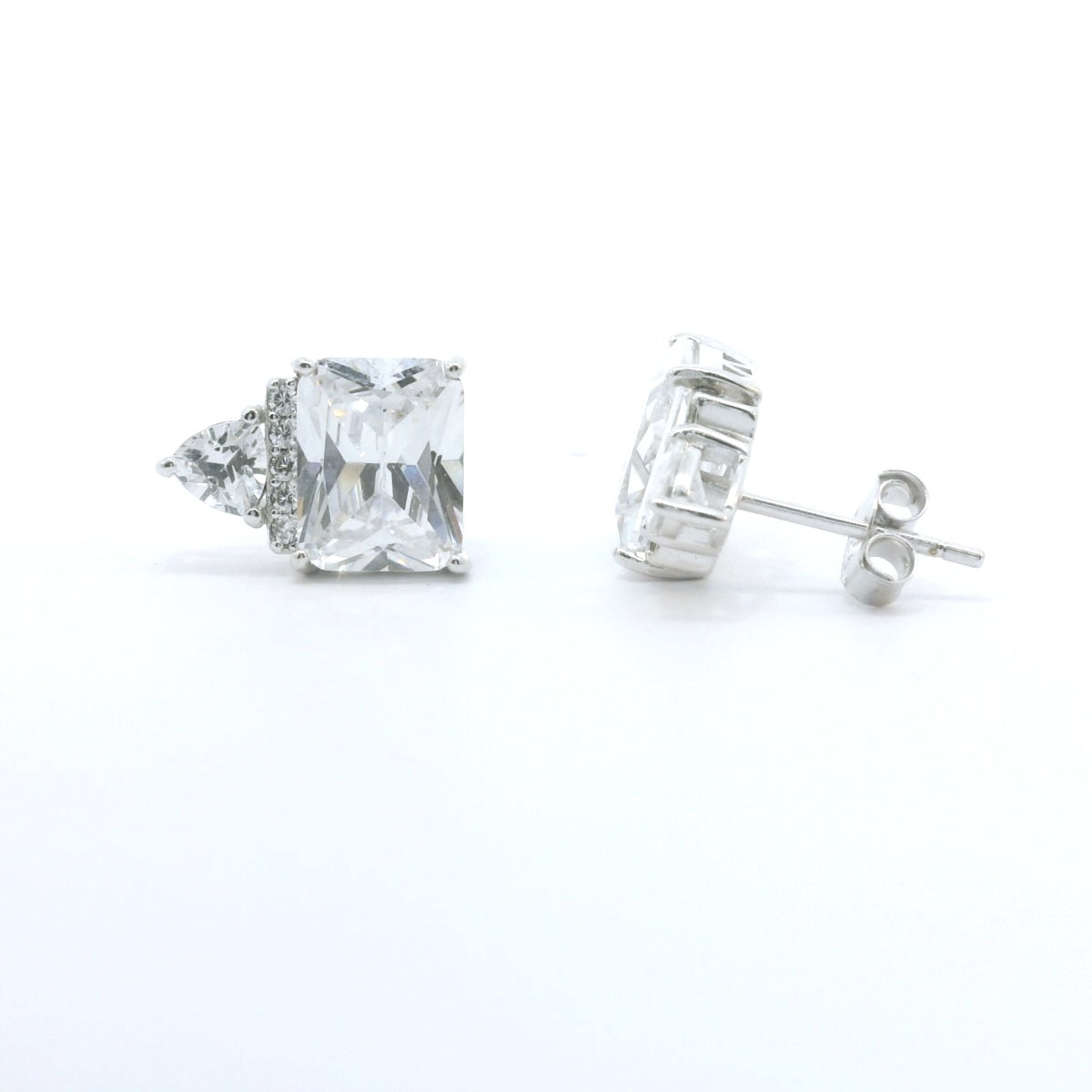 Sterling Silver with Elegant Crystalline Cubic Zirconia Earrings image 2