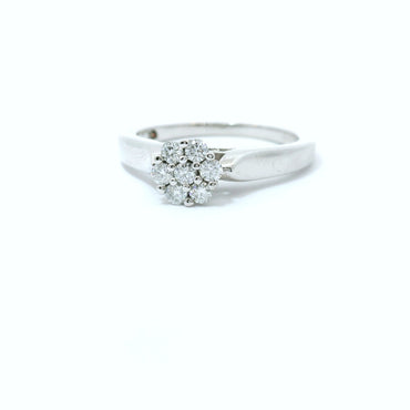Sterling Silver with Flower Pedal Moissanite Ring CTW 0.30 image 1