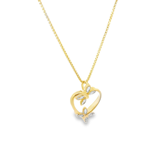 Sterling Silver Gold-Plated Twin Butterfly Charm 18 Inch Necklace with Round Diamonds