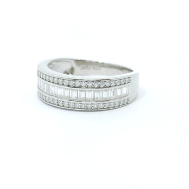 Sterling Silver with Emerald Eternity Ring CTW 1.90 image 1