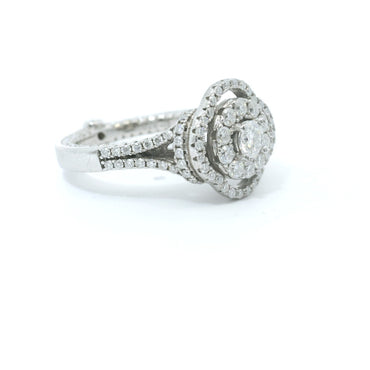 Sterling Silver with Round Brilliant Clover Moissanite Ring 1.82 CTW image 1