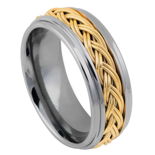 Tungsten Carbide Braided Ring 8mm