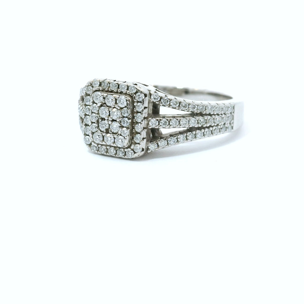 Sterling Silver with Trinity Moissanite Promise Ring CTW 1/2 image 2