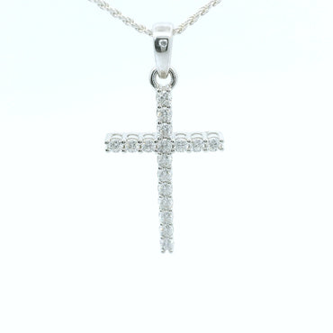 Sterling Silver Moissanite Cross Set image 1