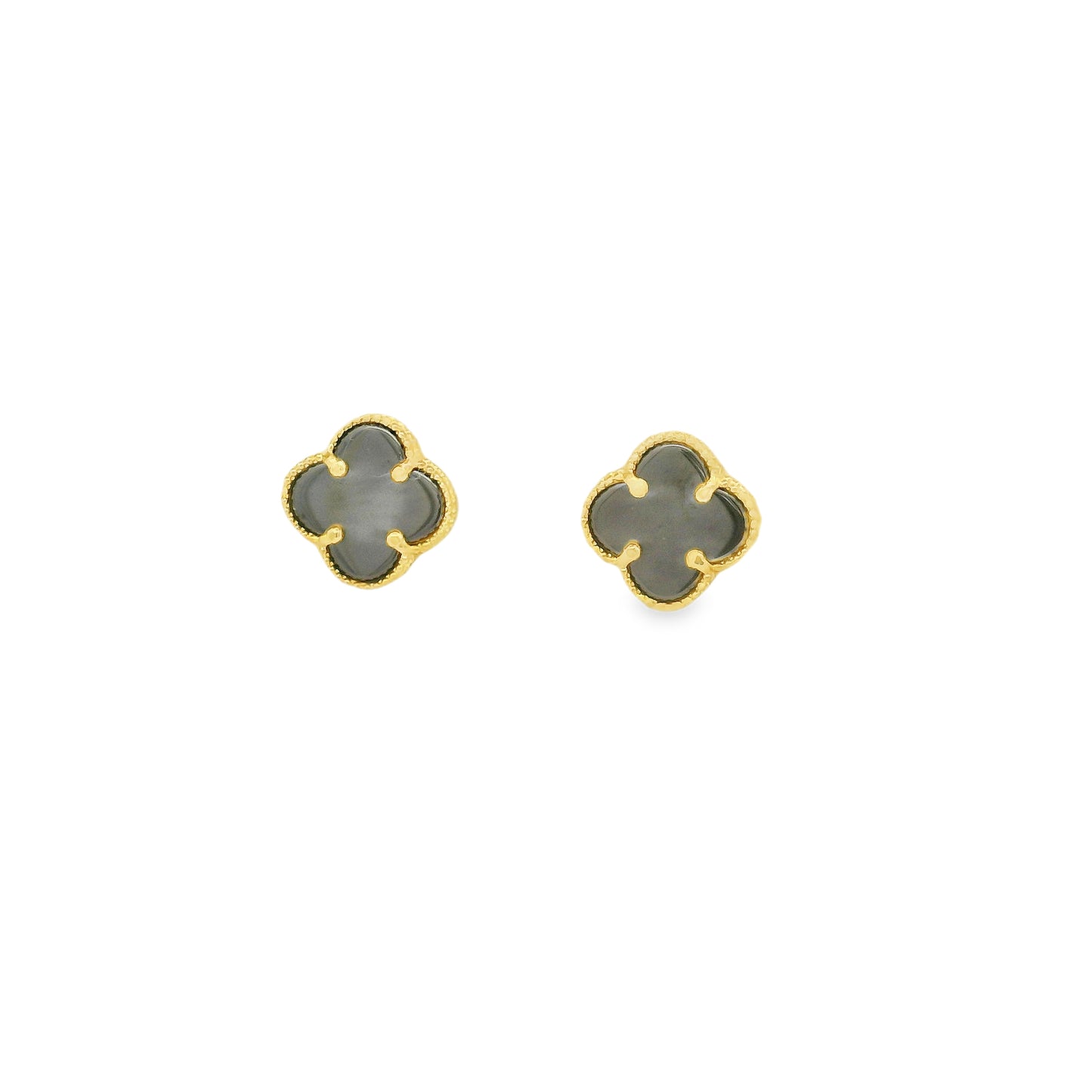10K Fancy Clover Motiff Pushback Earrings