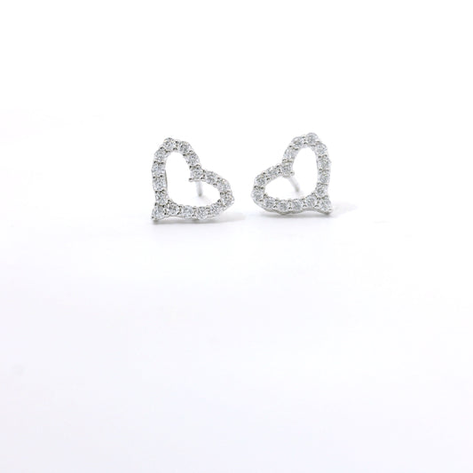 Sterling Silver with Heart Elegant Earrings image 0