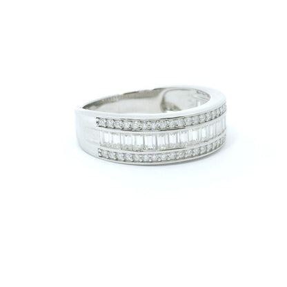 Sterling Silver with Emerald Eternity Ring CTW 1.90 image 2