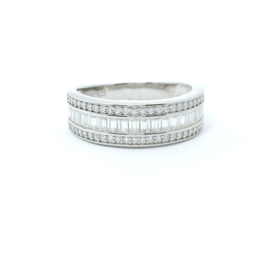 Sterling Silver with Emerald Eternity Ring CTW 1.90 image 0