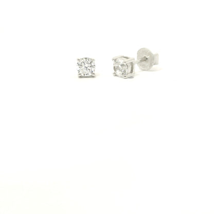 Sterling Silver with Studs Cubic Zirconia 3.9mm image 1
