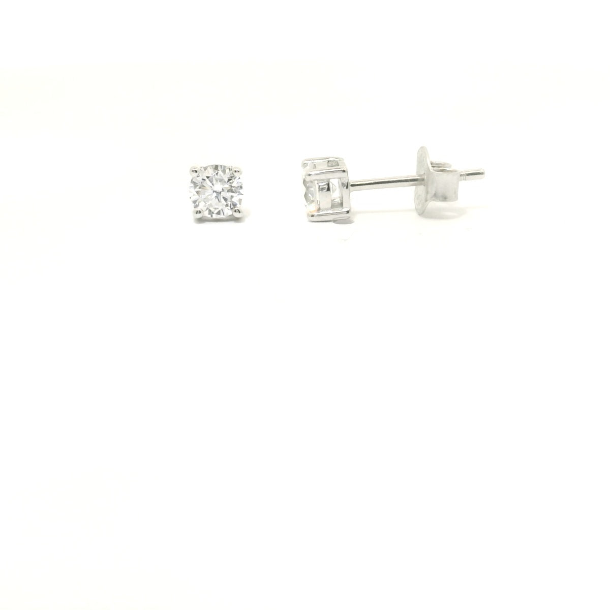 Sterling Silver with Cubic Moissanite Studs 3.9mm image 2