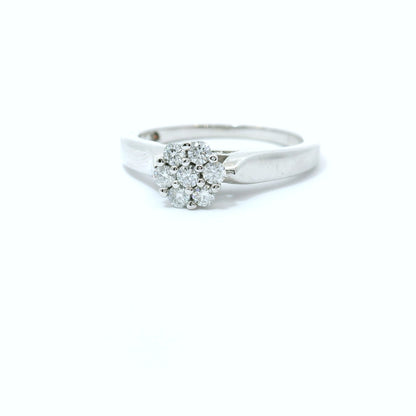 Sterling Silver with Flower Pedal Moissanite Ring CTW 0.30 image 1