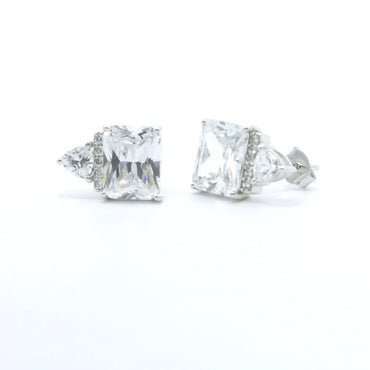 Sterling Silver with Elegant Crystalline Cubic Zirconia Earrings image 1