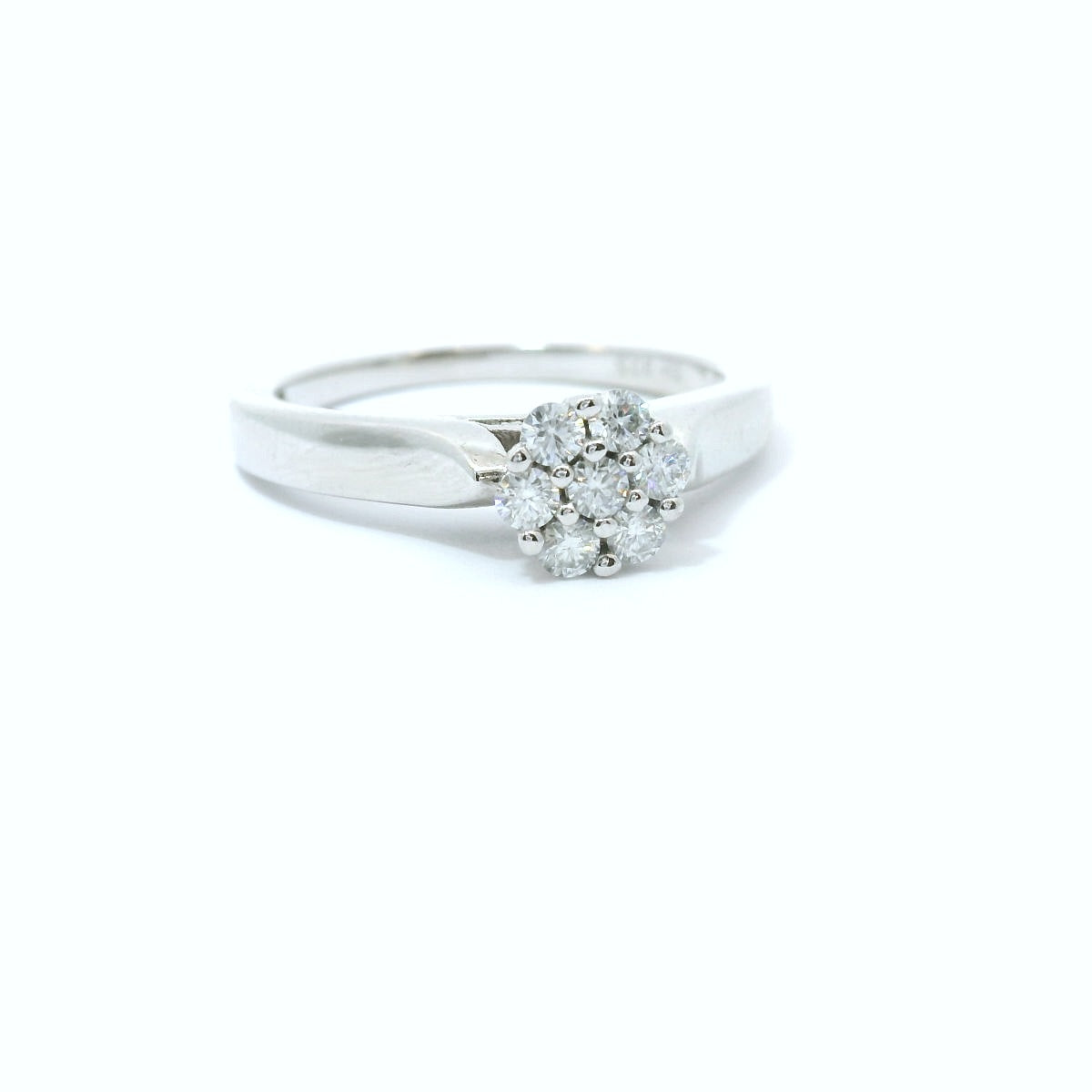 Sterling Silver with Flower Pedal Moissanite Ring CTW 0.30 image 2