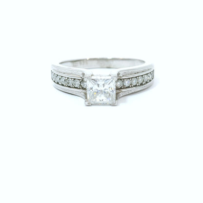 Sterling Silver with Princess Cut Moissanite Promise Ring 0.92 CTW image 0