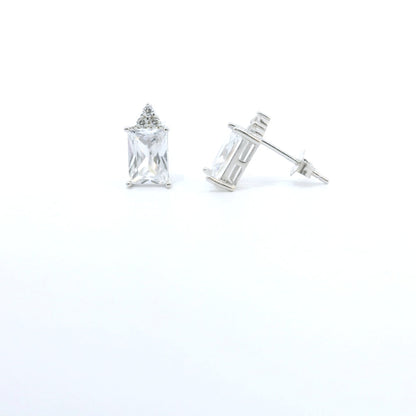 Sterling Silver with Radiant Elegant Cubic Zircornia Earrings image 1