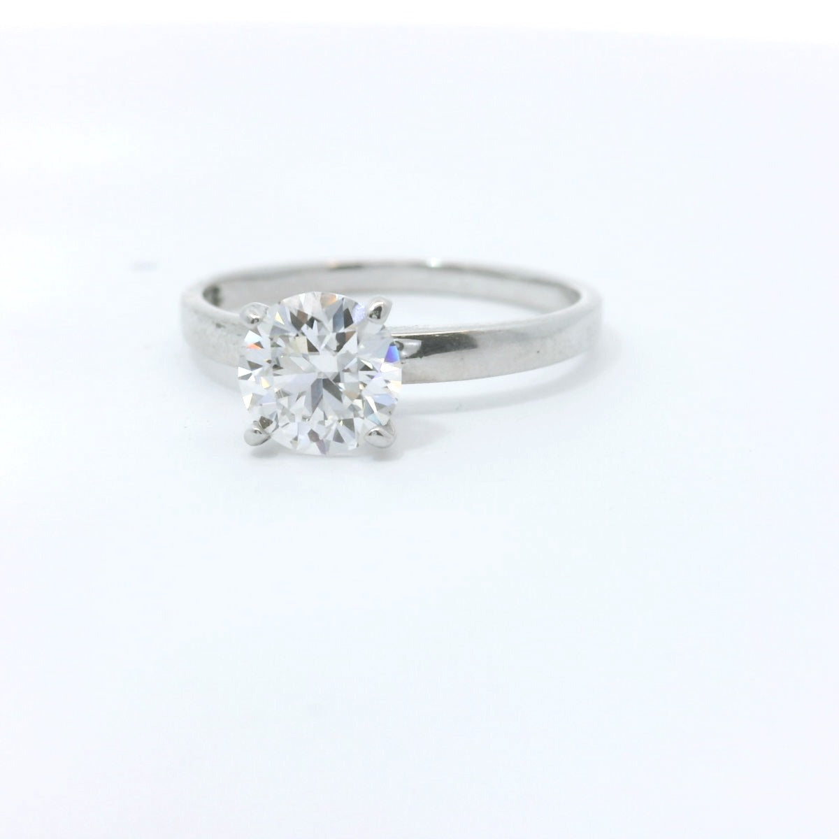Sterling Silver with Solitaire Round Brilliant Moissanite Promise Ring CTW 0.93 image 1
