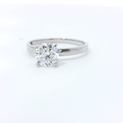 Sterling Silver with Solitaire Round Brilliant Moissanite Promise Ring CTW 0.93 image 1