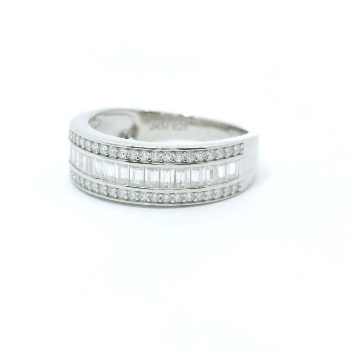 Sterling Silver with Emerald Eternity Ring CTW 1.90 image 1