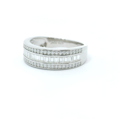 Sterling Silver with Emerald Eternity Ring CTW 1.90 image 1