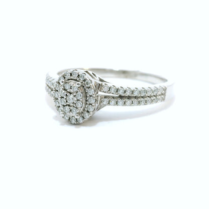 Sterling Silver with Halo Moissanite CTW .40 image 2