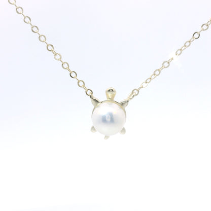 Sterling Silver with Freshwater Peal Turtle Pendant image 0