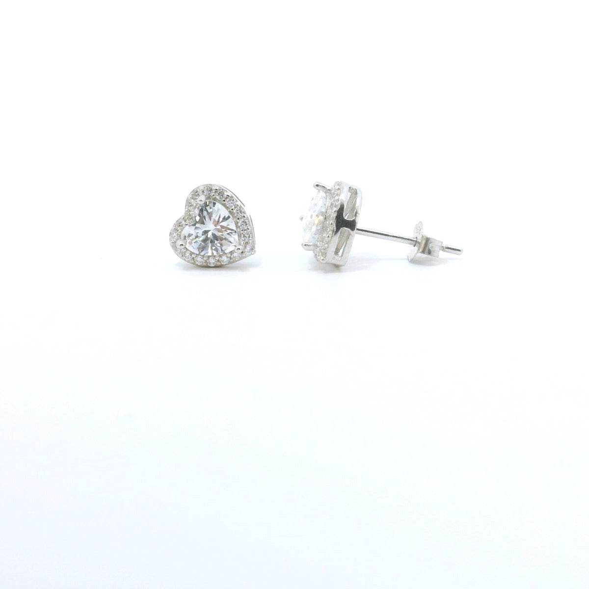 Sterling Silver with Heart Cubic Zirconia image 2