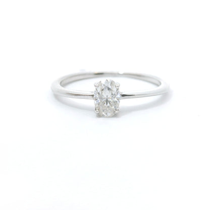 Sterling Silver with Oval Moissanite Promise Ring CTW 0.50 image 2