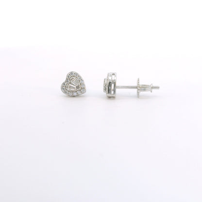 Sterling Silver with Heart Elegant Cubic Zirconia Earrings image 2