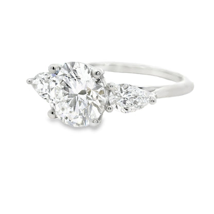 14K White Gold Trinity Round Cut Lab Diamond Ring 2.56 CTTW