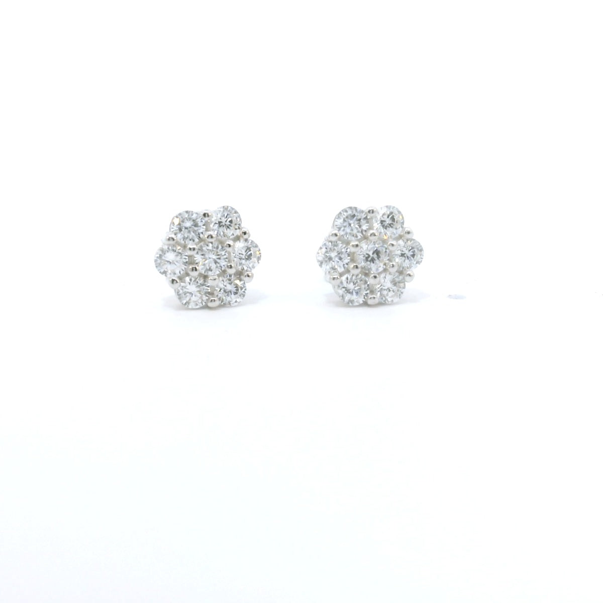 Sterling Silver with Flower Multi Cubic Zircornia Earrings image 0