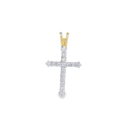 10K Gold Diamond 0.16 CT Cross Pendent