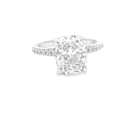 14K White Gold Lab Diamond Round Cushion Cut Multi Stone Ring