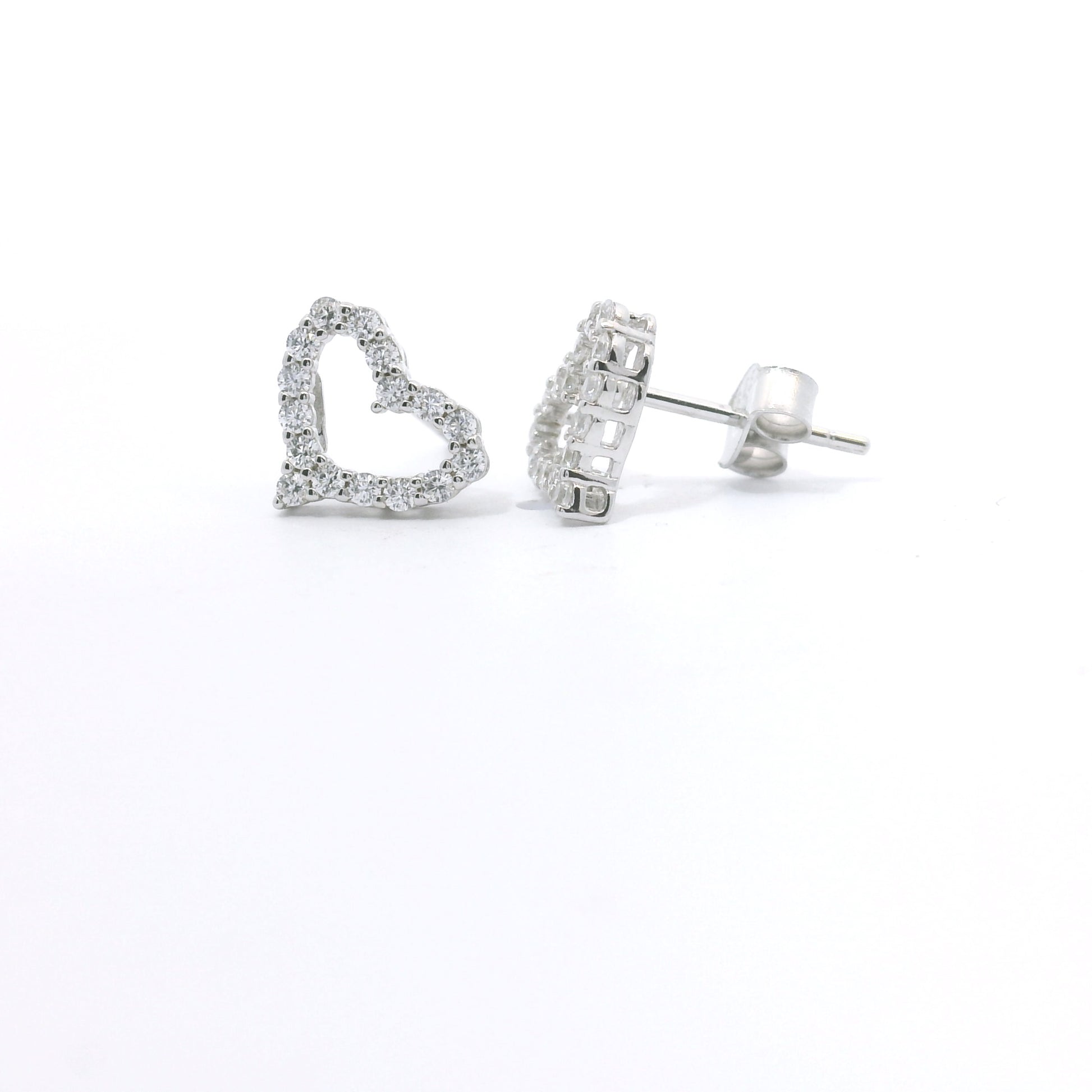 Sterling Silver with Heart Elegant Earrings image 1