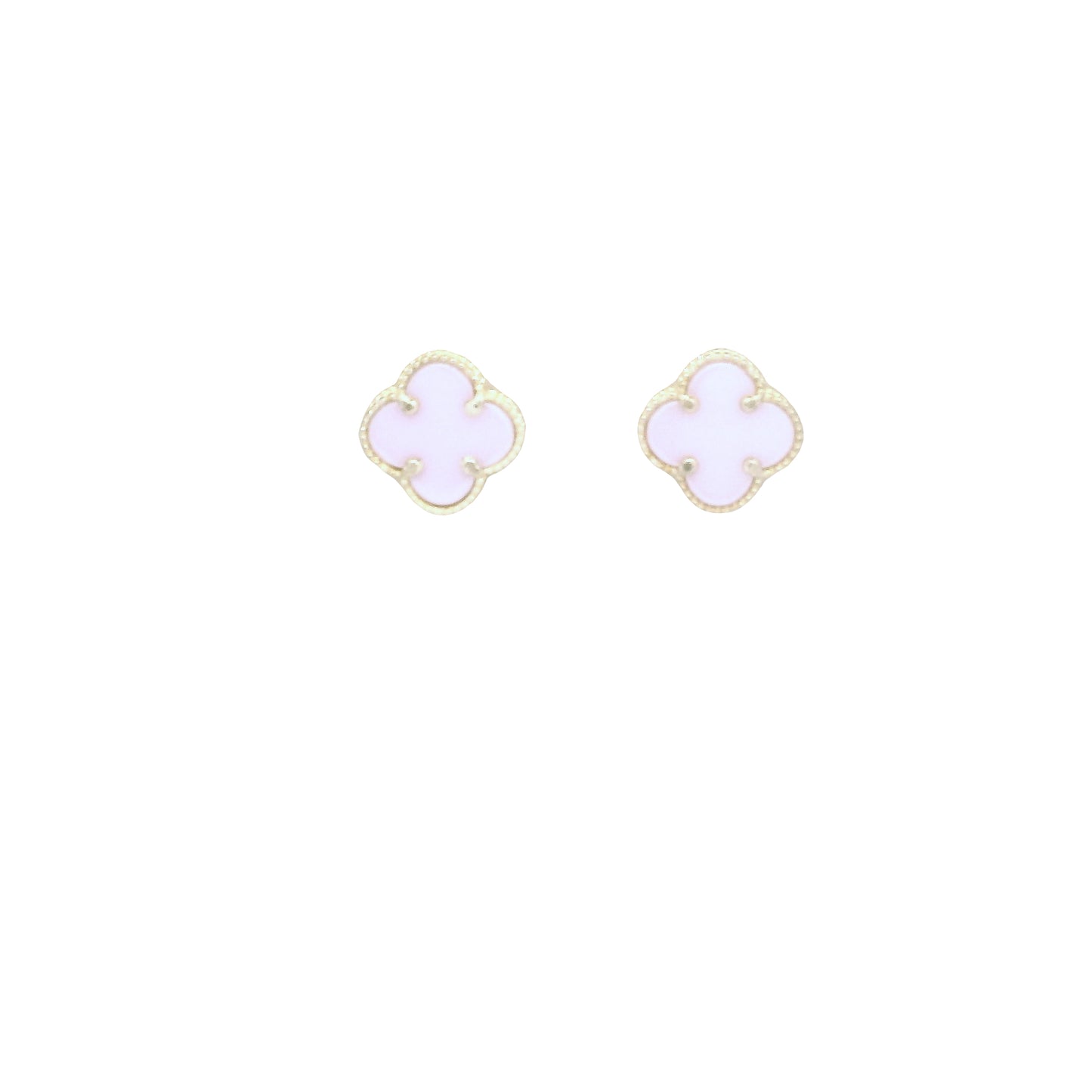 10K Fancy Clover Motiff Pushback Earrings