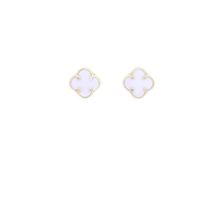 10K Fancy Clover Motiff Pushback Earrings