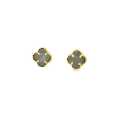 10K Fancy Clover Motiff Pushback Earrings