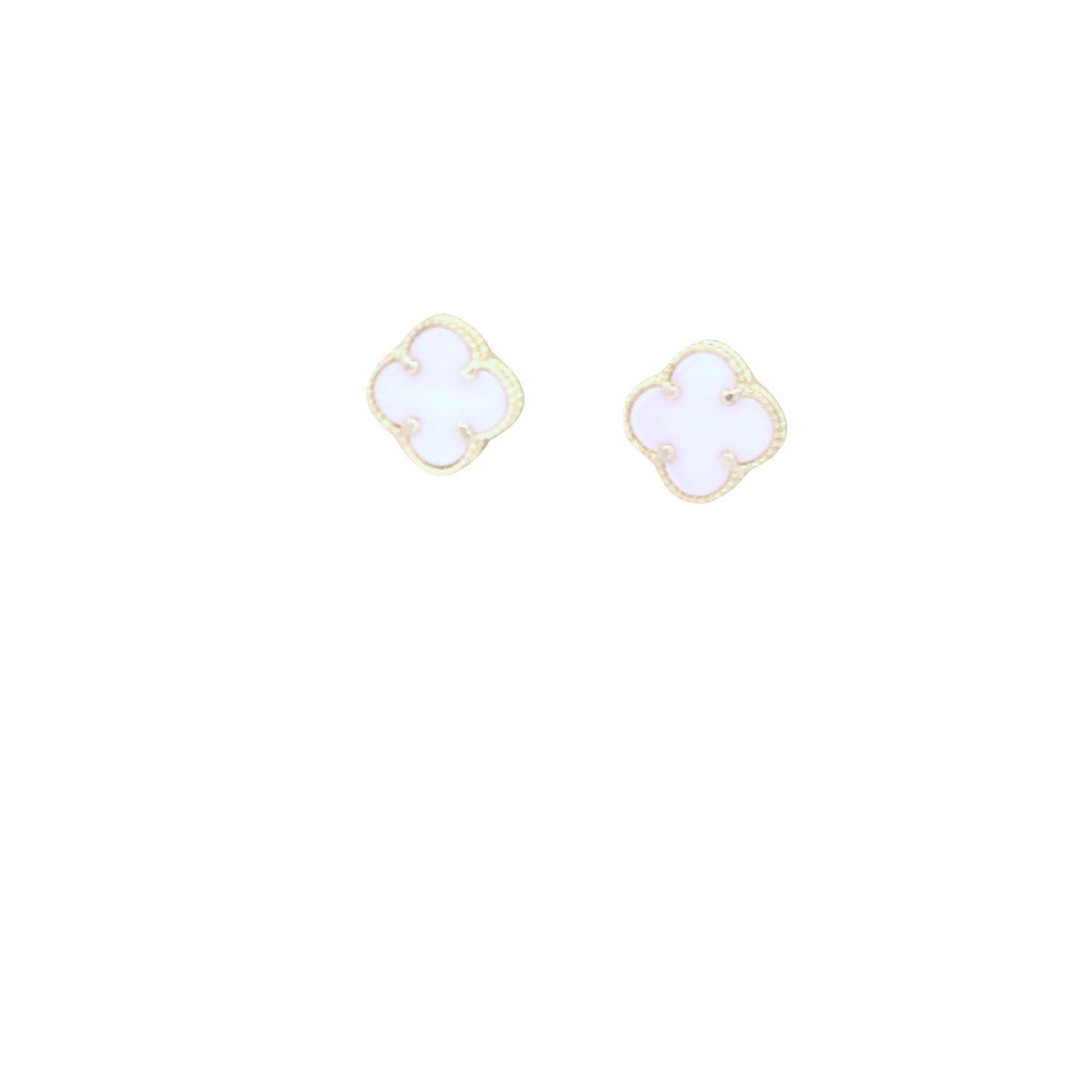 10K Fancy Clover Motiff Pushback Earrings