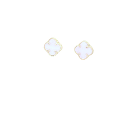 10K Fancy Clover Motiff Pushback Earrings