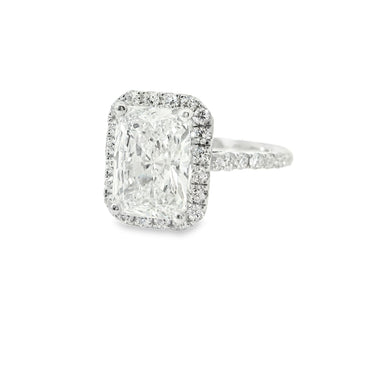 14K Emerald Radiant Cut Lab Diamond VS CTTW 3.82