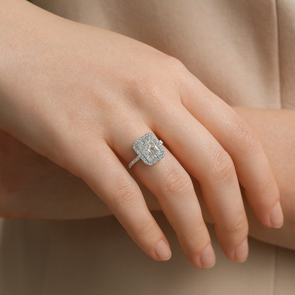 14K Emerald Radiant Cut Lab Diamond VS CTTW 3.82