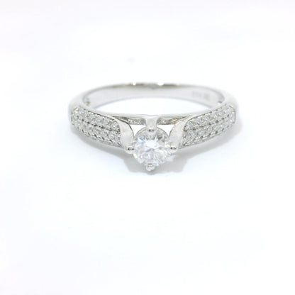 Sterling Silver Promise Ring with Round Brilliant Moissanite CTW 0.44 image 0