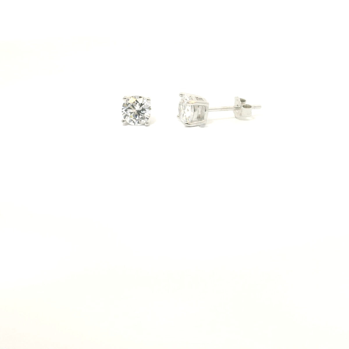 Sterling Silver with Cubic Zirconia Studs 4.8mm image 2