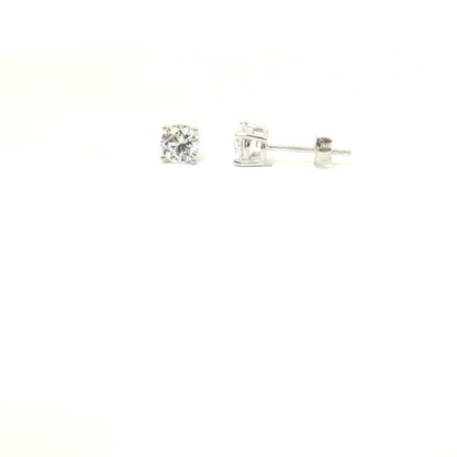 Sterling Silver with Studs Cubic Zirconia 4.8mm image 2