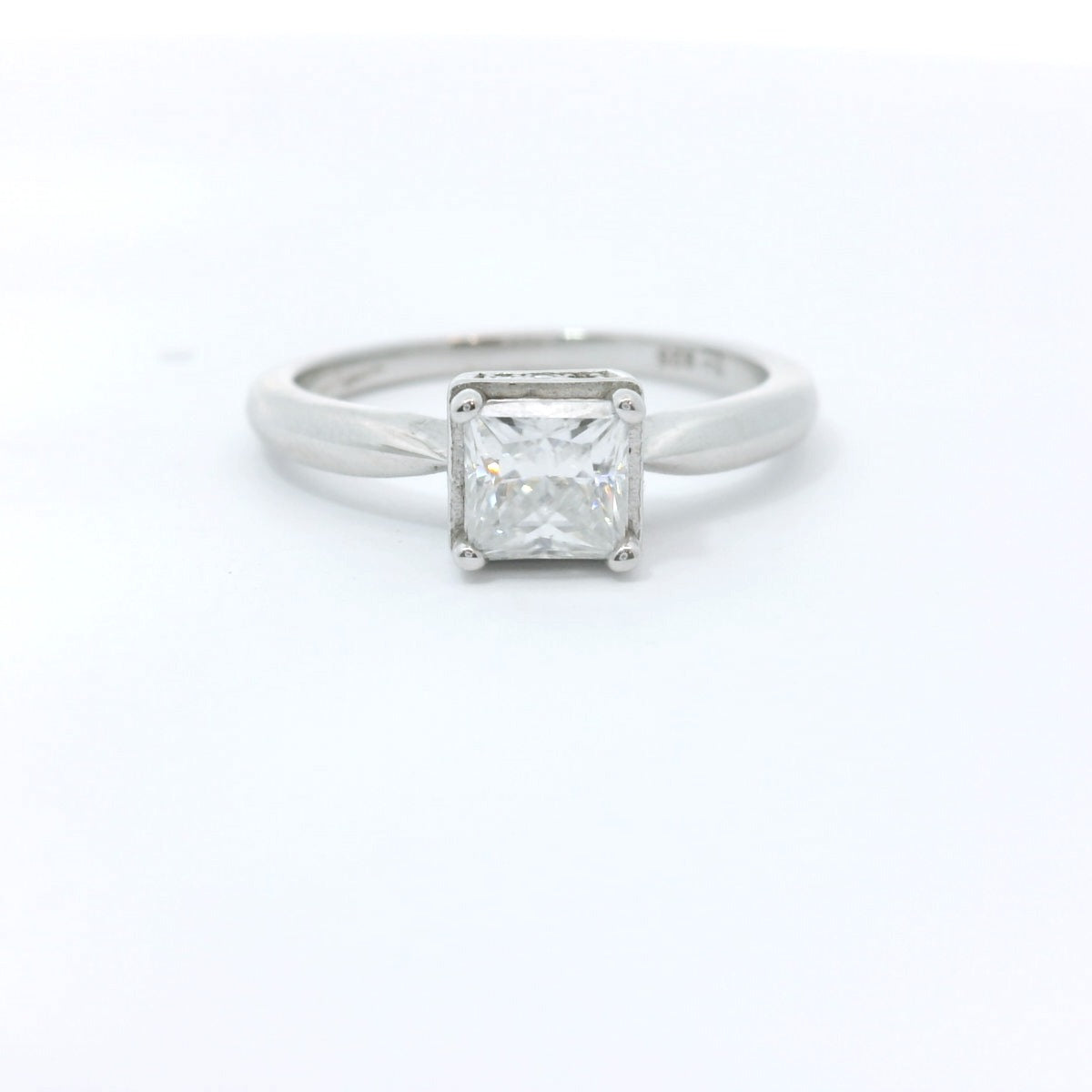 Sterling Silver with Princess Cut Moissanite Promise Ring CTW 0.79 image 0