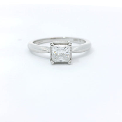 Sterling Silver with Princess Cut Moissanite Promise Ring CTW 0.79 image 0