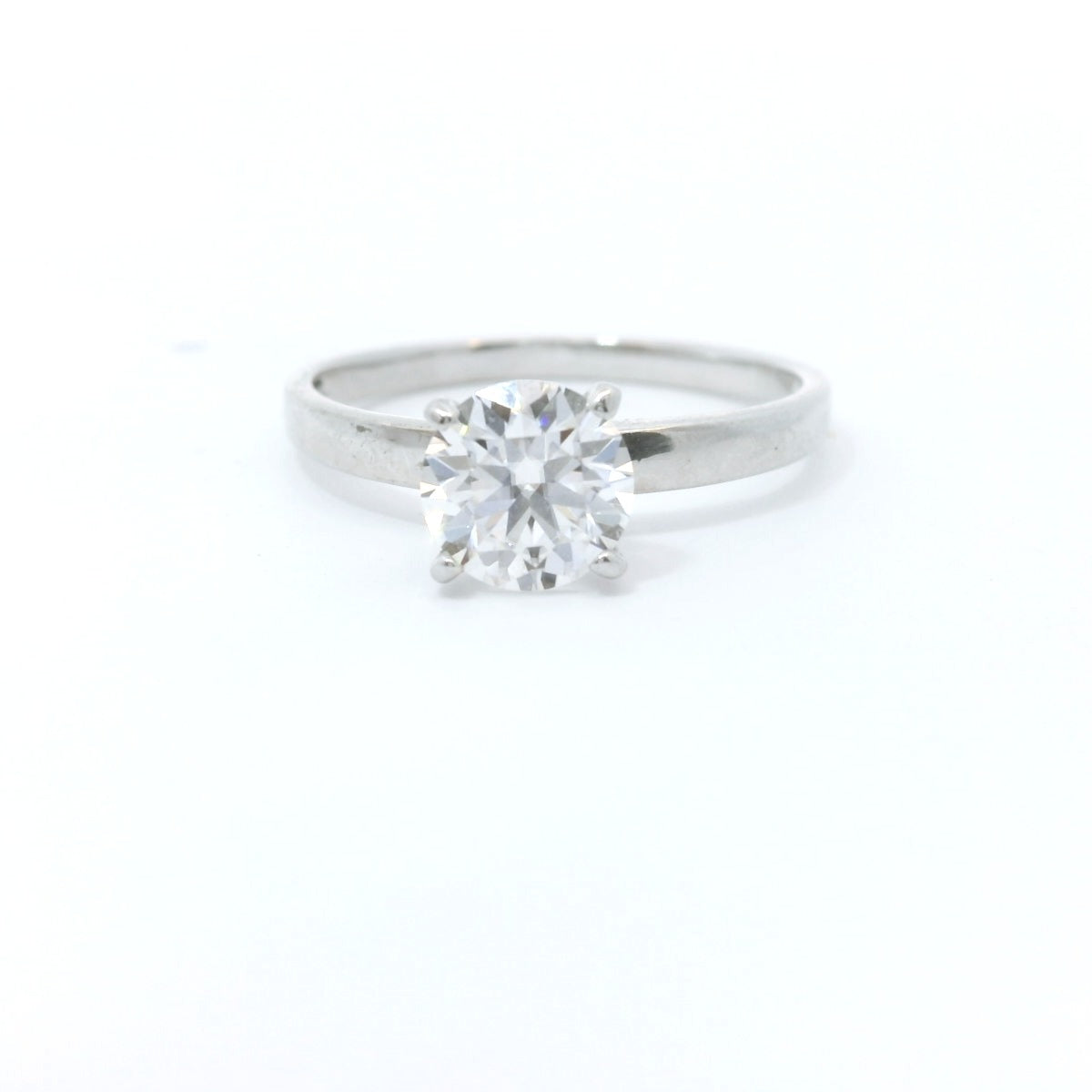 Sterling Silver with Solitaire Round Brilliant Moissanite Promise Ring CTW 0.93 image 0