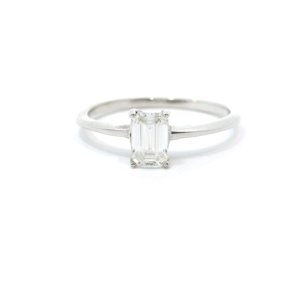 Sterling Silver with Emerald Solitaire Moissanite CTW 1.00 image 0