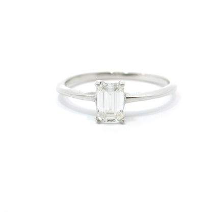 Sterling Silver with Emerald Solitaire Moissanite CTW 1.00 image 0